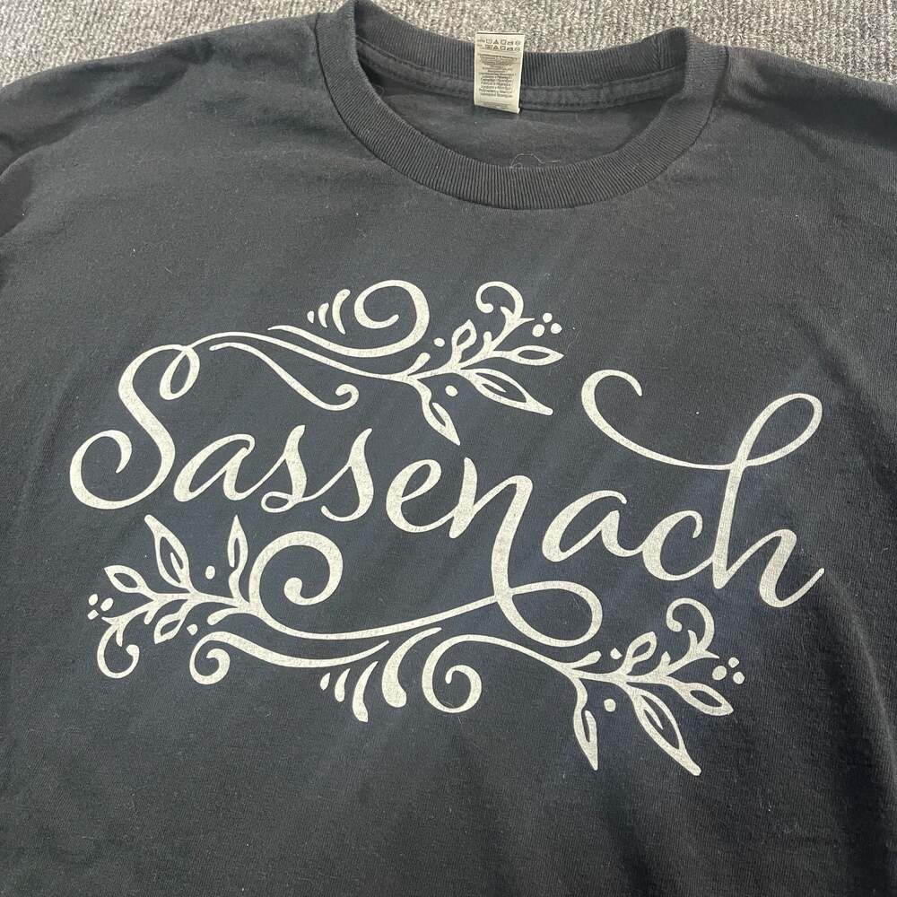 Gildan Ultra Cotton Sassenach Outlander Themed Long Sleeve T-Shirt Black XL